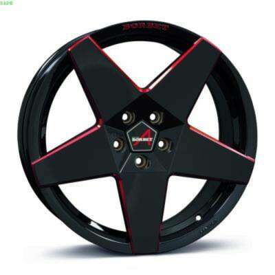 Borbet A farba: black red glossy