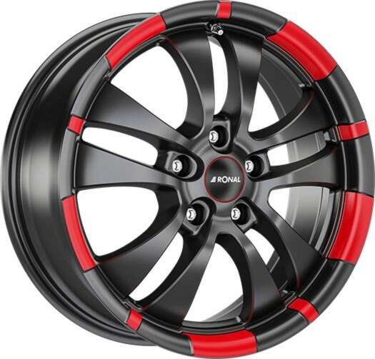 Ronal R59 MCR farba: JETBLACK-MATT-RED RIM